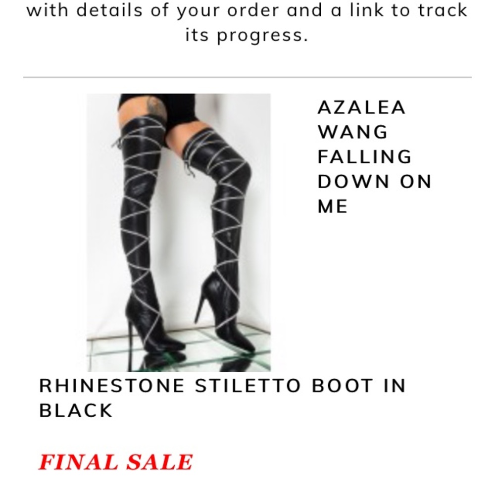 Tigh high rimestone black boots